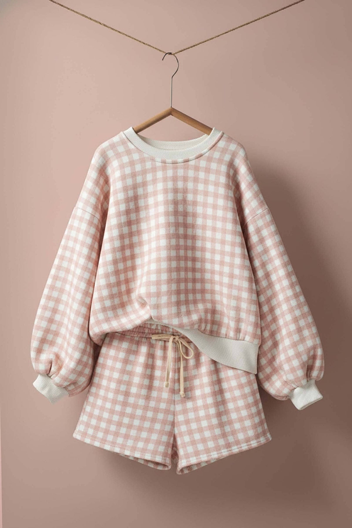 Fuzzy Knit Lounge Set Pink